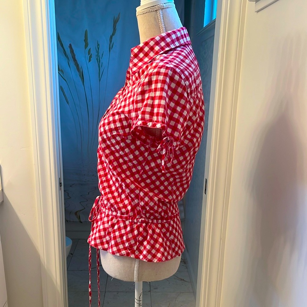 ESPRIT Vintage Gingham Peplum Top - Picture 3 of 14